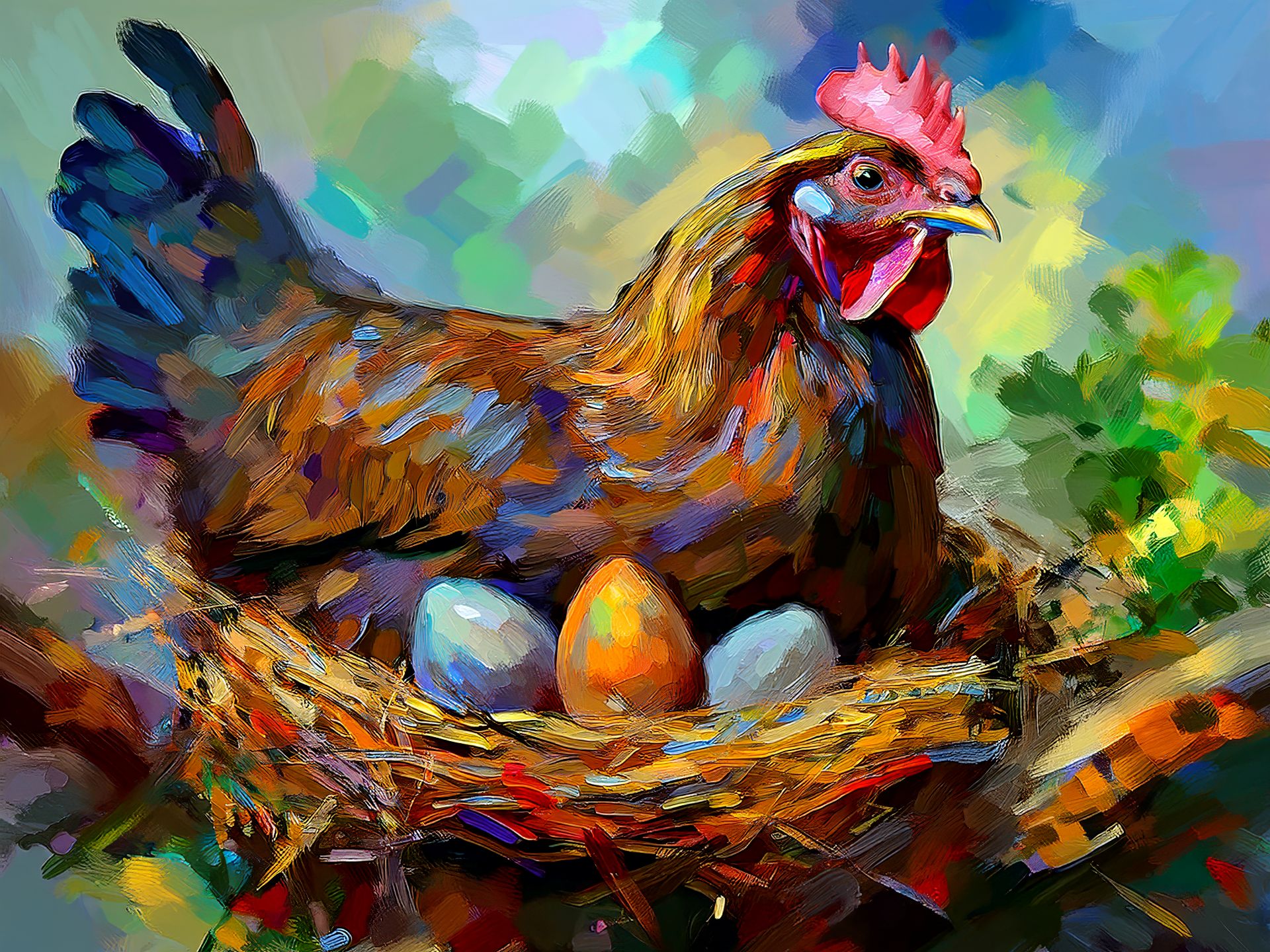 Chicken On Nest
